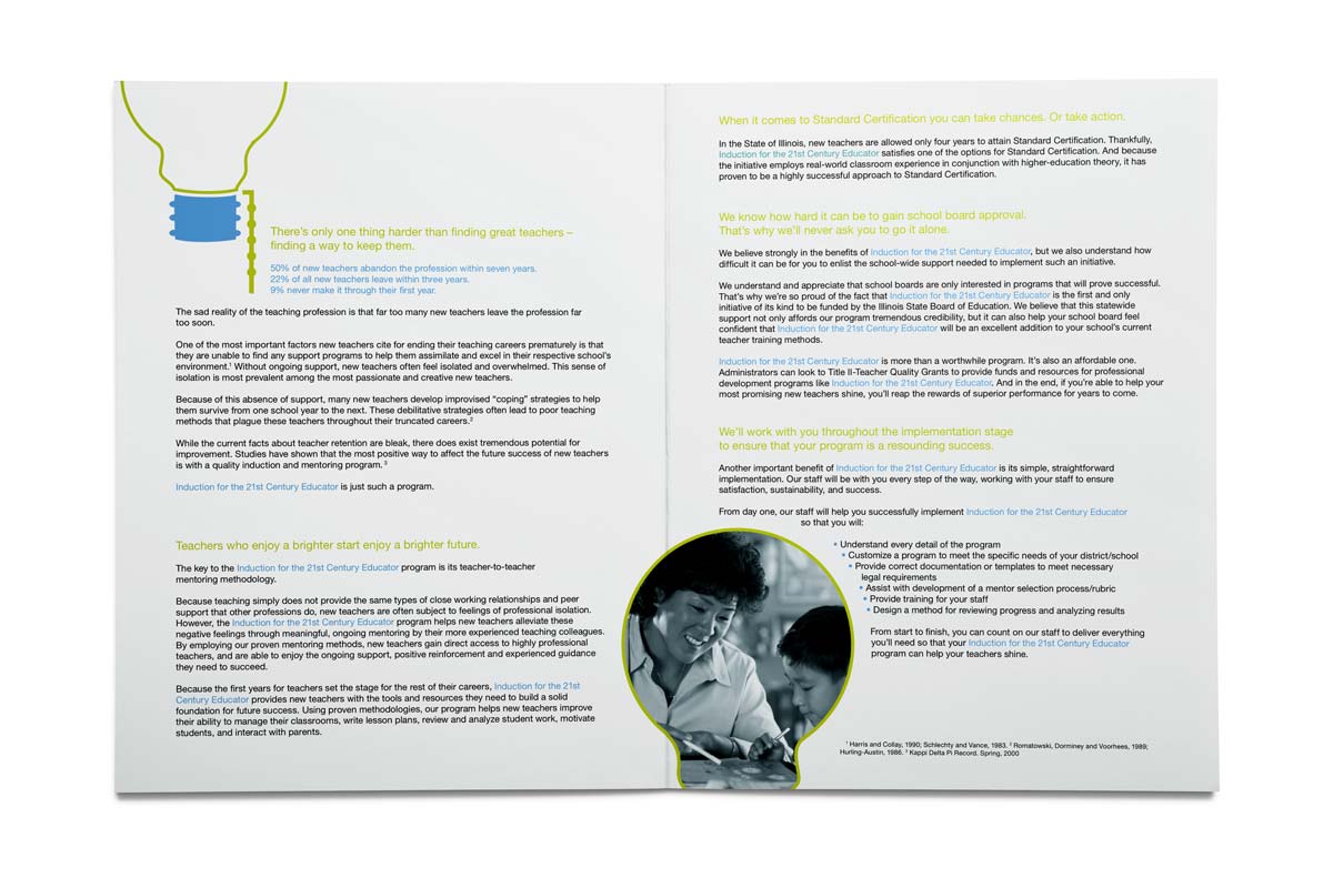 brochure inside for non-profit education organization